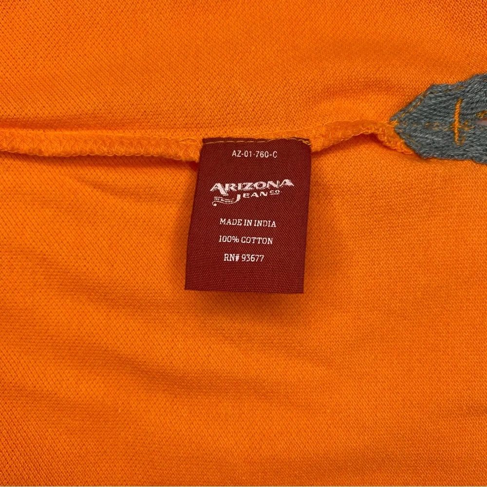 NWT Arizona Jean Co Youth Orange Golden Poppy Polo Shirt Sz L 14/16‎